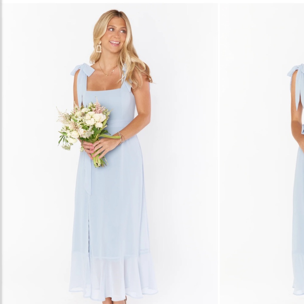 Claire Midi Dress (show me your mumu) in slate blue chiffon